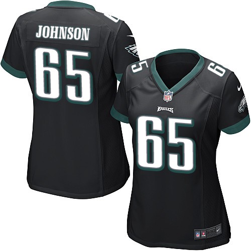 Women's Elite Lane Johnson Nike Jersey Black Alternate - #65 NFL Philadelphia Eagles